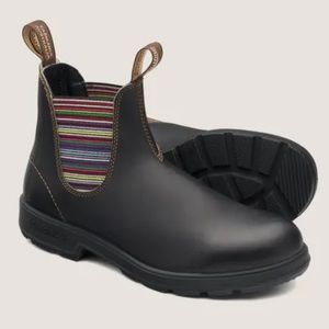 BLUNDSTONE CHELSEA BOOTS - STOUT BROWN / STRIPES